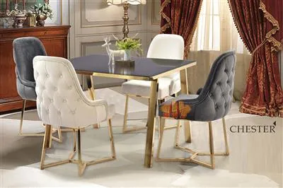 میز غذا خوری پایه فلزی چستر