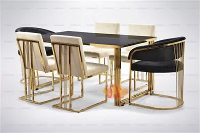 میز غذا خوری پایه فلزی سارین