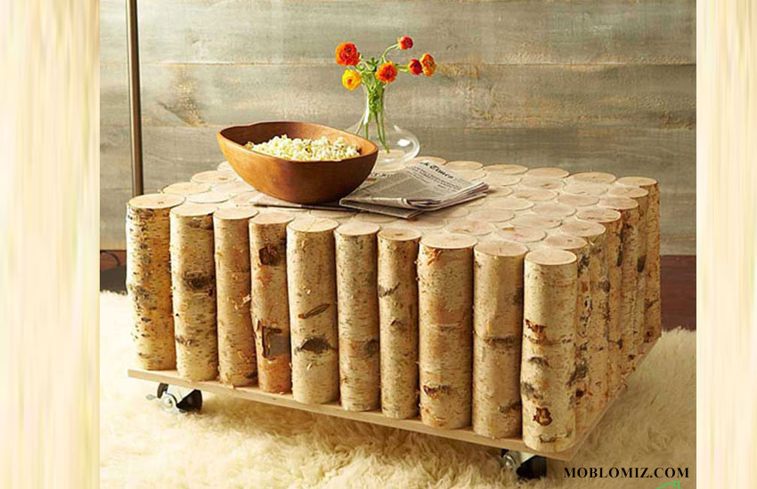 میز پذیرایی با شاخه های درخت