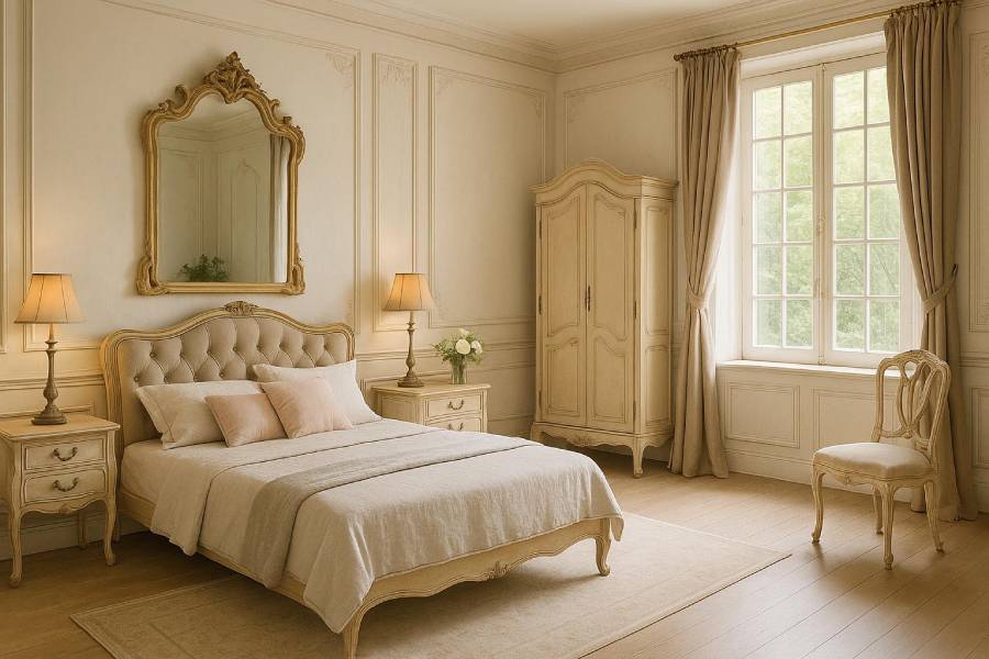 طراحی اتاق خواب به سبک فرانسوی