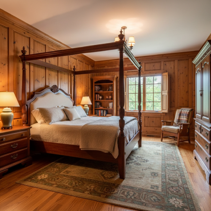 استفاده از چوب در اتاق خواب