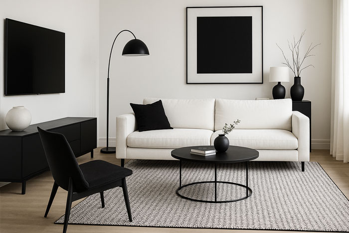 دکوراسیون سیاه و سفید