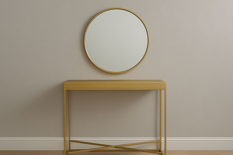پایه‌های فلزی در طراحی آینه کنسول