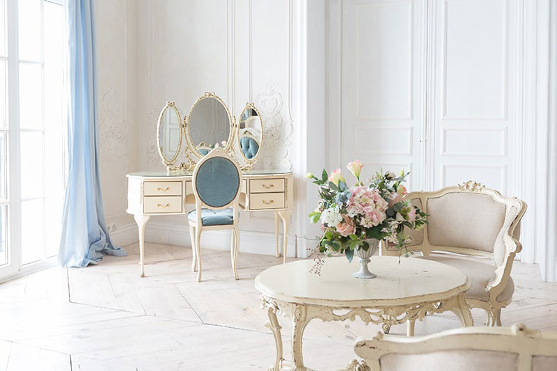 آینه کنسول با پایه فلزی و چوبی