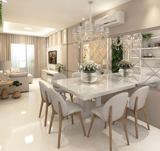  میز نهار خوری در چیدمان منزل عروس