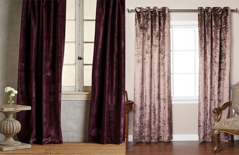پرده های مخملی و چیدمانی سلطنتی