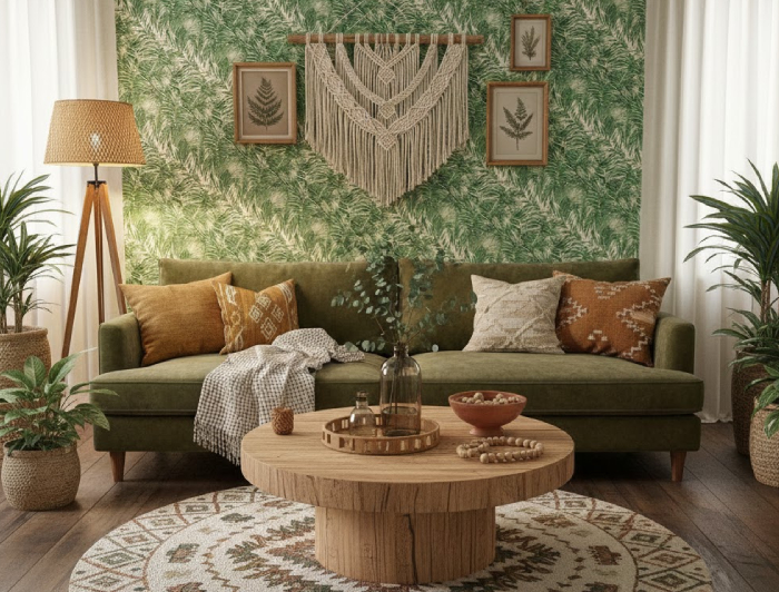 ست کردن دکوراسیون با مبل سبز