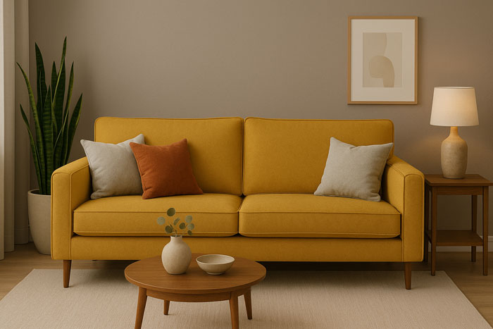 ترکیب رنگی مبل و کوسن‌