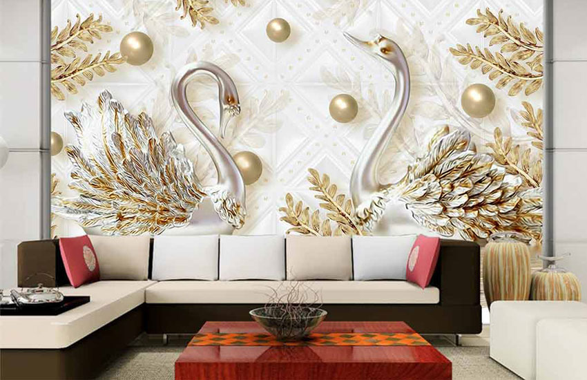 کاغد دیواری سه بعدی برای پذیرایی