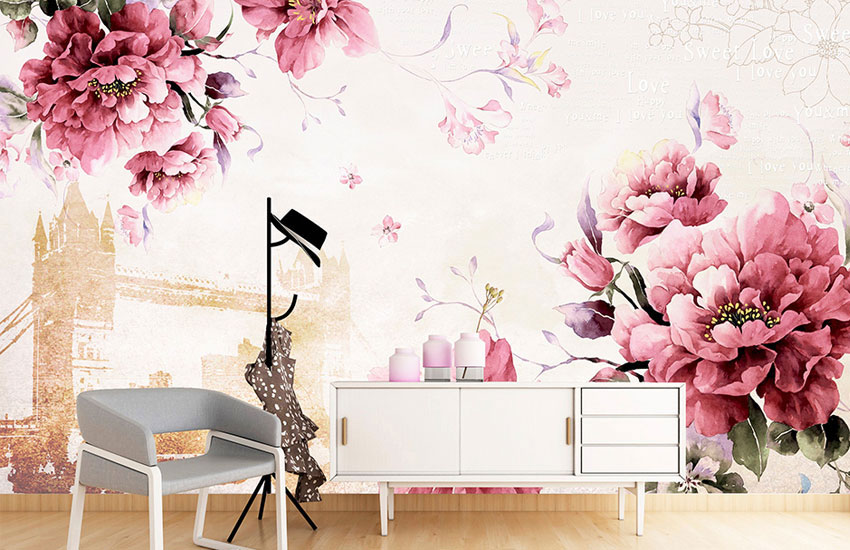 کاغد دیواری سه بعدی برای اطاق خواب