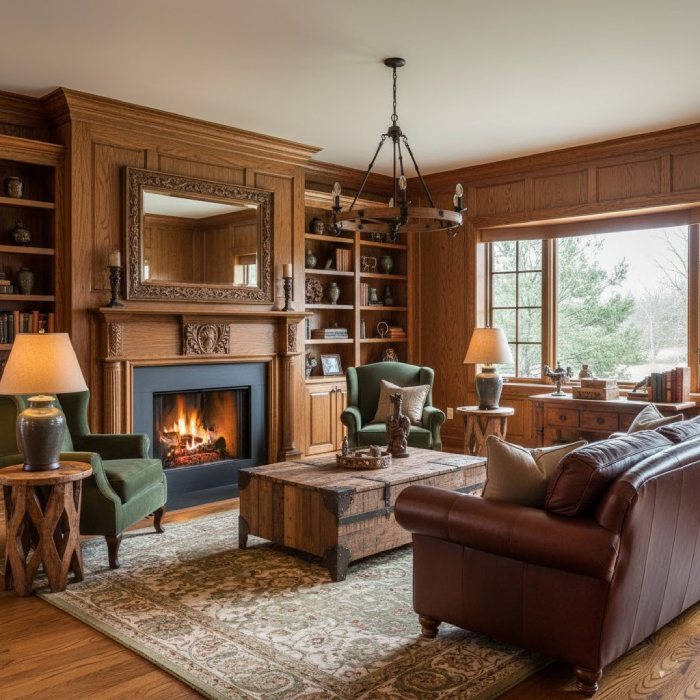 دکوراسیون چوبی برای اتاق نشیمن